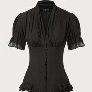 Closet clean out!  Victorian pleated lace up work blouse